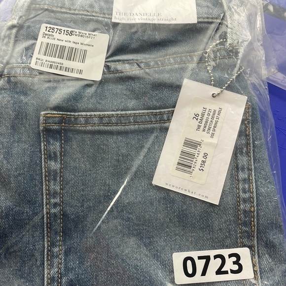NEW We Wore What Womens Danielle Distressed High Rise Straight Leg Jeans Size 26 - Picture 10 of 11